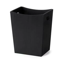 MOOACE Bamboo Trash Can Wastebasket, 2 Gallon Small Garbage Can Waste Basket Recycling Bin Container For Bedroom, Bathroom, Kitchen, Office, Black -Songmics Furniture Shop 21 CumCA AL