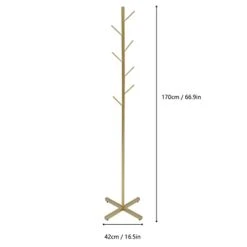 67" Coat Rack Freestanding Metal Coat Stand Coat Tree With 7 Hooks For Coats, Hats, Clothes, Bags, Purses, Gold Coat Rack Tree For Home, Bedroom, Office, Entryway, Hallway (Style 2, Gold) -Songmics Furniture Shop 2125uvEy7sL