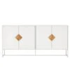 4 Door Storage Sideboard With Solid Wood Square Knobs, Kitchen Buffet TV Table Sideboard