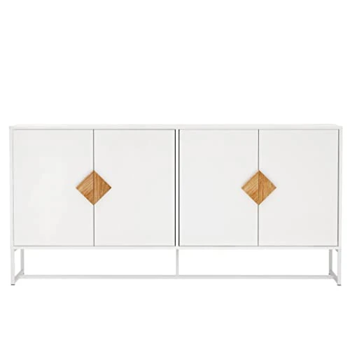 4 Door Storage Sideboard With Solid Wood Square Knobs, Kitchen Buffet TV Table Sideboard 1 4 Door Storage Sideboard With Solid Wood Square Knobs, Kitchen Buffet TV Table Sideboard