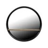 Creative Co-Op Metal & Wood Wall Mirror With Shelf, 24", Black