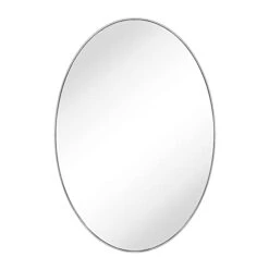 Oval Chrome Metal Framed Bathroom Mirror For Wall In Stainless Steel Modern Farmhouse Bathroom Vanity Mirrors Wall Mounted 20x30'' -Songmics Furniture Shop 215Lw6QhN0L