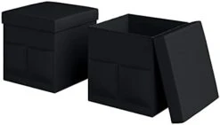 Lavish Home Foldable Storage Cube Ottoman With Pockets – Multipurpose Footrest Organizer For Bedroom, Living Room, Dorm Or RV (Pair, Linen Brown), -Songmics Furniture Shop 216WHoM7xqL. AC