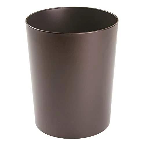 MDesign Round Metal Small 1.7 Gallon Recycle Trash Can Wastebasket, Garbage Container Bin For Bathrooms, Kitchen, Bedroom, Home Office - Durable Stainless Steel - Mirri Collection - White Marble 4 MDesign Round Metal Small 1.7 Gallon Recycle Trash Can Wastebasket, Garbage Container Bin For Bathrooms, Kitchen, Bedroom, Home Office - Durable Stainless Steel - Mirri Collection - White Marble - Image 4