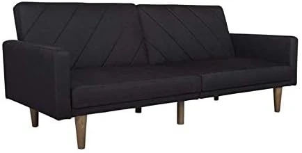 DHP Paxson Convertible Futon Couch Bed With Linen Upholstery And Wood Legs - Light Gray 6 DHP Paxson Convertible Futon Couch Bed With Linen Upholstery And Wood Legs - Light Gray - Image 6