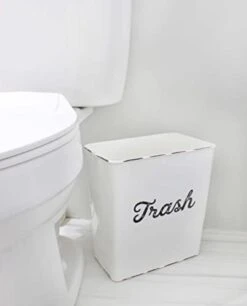 AuldHome White Enamel Trash Can, Rustic Farmhouse Wastebasket For Bathroom, Bedroom, Or Office 10 AuldHome White Enamel Trash Can, Rustic Farmhouse Wastebasket For Bathroom, Bedroom, Or Office -Songmics Furniture Shop 218Svxtw5wL