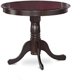 East West Furniture Dinner ANT-BLK-TP Wooden Dining Table With Cherry Round Tabletop And 36 X 29.5-Black Finish, 36-Inch & NFC-BCH-W Dining Chairs, Set Of 2 -Songmics Furniture Shop 2190YlN9bXL. AC