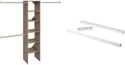 ClosetMaid SuiteSymphony Wood Closet Organizer Starter Kit With Tower And 3 Hang Rods, Shelves, Adjustable, Fits Spaces 4 – 9 Ft. Wide, Pure White, 16" -Songmics Furniture Shop 21AAoobOvIL. AC