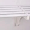 EZ Shelf - DIY Expandable Closet Shelf (NO Hanging Rod) - 40.5” To 73” - White - Easy To Install To 2 Sidewalls -(EZS-SW72)- Wire Closet Shelving Alternative