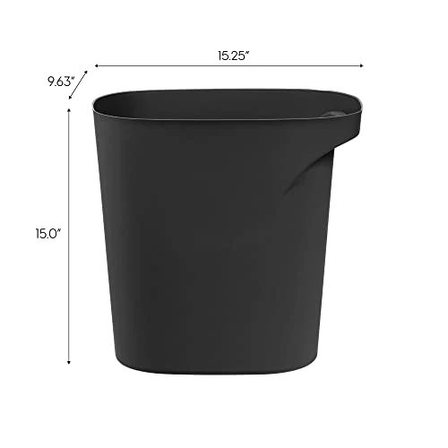 IRIS USA 6 Gallon / 24 Quart Plastic Wastebasket Trash Cans For Home, Office, Bedroom, Bathroom, Made With Recycled Materials, Black, 2-Pack 2 IRIS USA 6 Gallon / 24 Quart Plastic Wastebasket Trash Cans For Home, Office, Bedroom, Bathroom, Made With Recycled Materials, Black, 2-Pack - Image 2