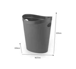 Addis 518039 Waste Paper Bathroom/Bedroom/Office Bin, Charcoal, 26 X 27 X 33 Cm -Songmics Furniture Shop 21DOVRHW0VS