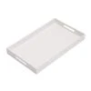 Glossy White Sturdy Acrylic Serving Tray With Handles-12x20 Inch-Serving Coffee Appetizer Breakfast-Kitchen Countertop Tray-Makeup Drawer Organizer-Vanity Table Tray-Ottoman Tray-Decorative Tray