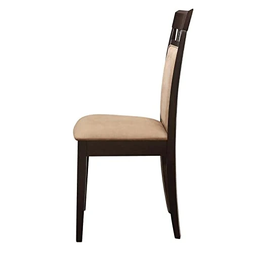 Coaster Home Furnishings Gabriel Upholstered Back Panel Side Chairs Cappuccino And Beige (Set Of 2), 17.25"D X 20.75"W X 38.5"H (100773) 3 Coaster Home Furnishings Gabriel Upholstered Back Panel Side Chairs Cappuccino And Beige (Set Of 2), 17.25"D X 20.75"W X 38.5"H (100773) - Image 3