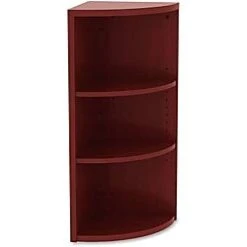 Lorell Essentials Corner Book Rack, 36" X 14.8" X 14.8", Mahogany