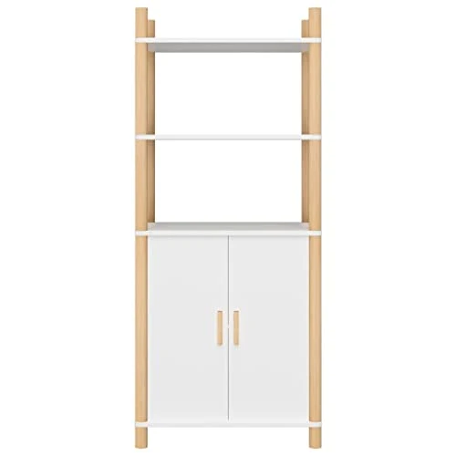 ZJWZSLI Highboard White Engineered Wood,Vintage Solid Reclaimed Wood Home Decor,Accent Cabinet For Living Room,for Kitchen Dining Room,Entryway,Kitchen Pantry 23.6"x15.7"x55.5" 2 ZJWZSLI Highboard White Engineered Wood,Vintage Solid Reclaimed Wood Home Decor,Accent Cabinet For Living Room,for Kitchen Dining Room,Entryway,Kitchen Pantry 23.6"x15.7"x55.5" - Image 2