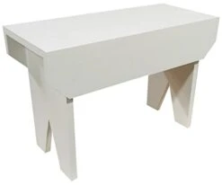 2 Ft Wood Bench Long (Solid Cottage White)