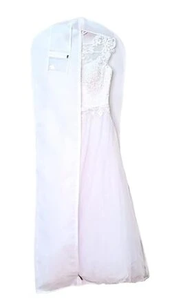 L-Pack Wedding Dress Garment Bag Extra Long White Clothes Cover For Storage Or Travel
