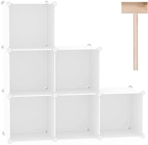 C&AHOME Cube Storage Organizer, 6-Cube Shelves Units, Closet Cabinet, DIY Plastic Modular Book Shelf, Ideal For Bedroom, Living Room, Office, 36.6" L X 12.4" W X 36.6" H Milky UPCS06M 10 C&AHOME Cube Storage Organizer, 6-Cube Shelves Units, Closet Cabinet, DIY Plastic Modular Book Shelf, Ideal For Bedroom, Living Room, Office, 36.6" L X 12.4" W X 36.6" H Milky UPCS06M - Image 10