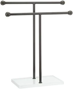 Amazon Basics Double-T Hand Towel And Accessories T-Shape Stand, Nickel/White -Songmics Furniture Shop 21I nXaYdrL. AC