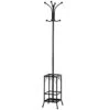 Yaheetech Al Scrolled Hall Tree And Umbrella Stand 73" Tall In Black Finish