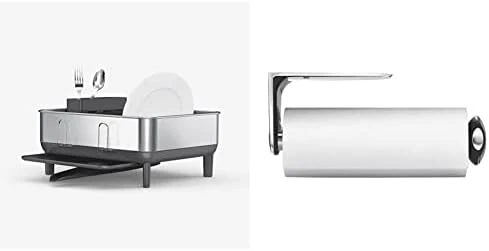 Simplehuman Compact Kitchen Dish Drying Rack With Swivel Spout, Fingerprint-Proof Stainless Steel Frame, Grey Plastic & 4.5 Liter / 1.2 Gallon Round Bathroom Step Trash Can, Brushed Stainless Steel 10 Simplehuman Compact Kitchen Dish Drying Rack With Swivel Spout, Fingerprint-Proof Stainless Steel Frame, Grey Plastic & 4.5 Liter / 1.2 Gallon Round Bathroom Step Trash Can, Brushed Stainless Steel - Image 10