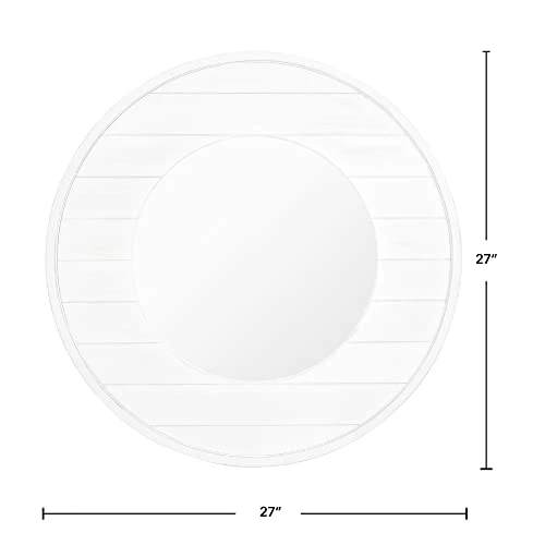 FirsTime & Co. Ellison Shiplap Accent Wall Mirror, 27", Aged White 4 FirsTime & Co. Ellison Shiplap Accent Wall Mirror, 27", Aged White - Image 4