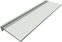Naiture Bathroom Wall Mount Glass Wall Shelf Kit With Aluminum Bracket, 23.6 X 7.9 X 0.31 Inch, Clear -Songmics Furniture Shop 21O5UQGstHL. AC 1