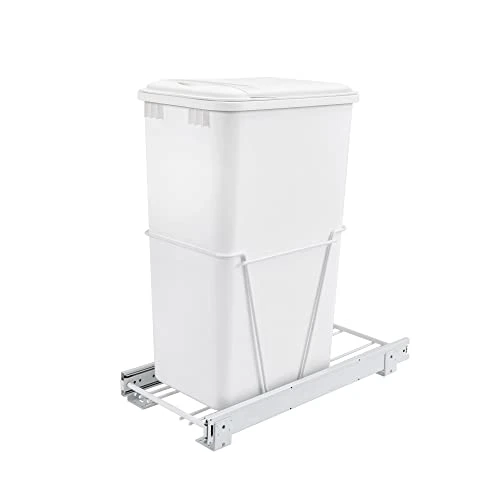 Rev-A-Shelf RV-12PB Single 35 Quart Pull-Out Kitchen Cabinet Waste Bin Container Garbage Trash Can With Slides And Simple Installation, White 8 Rev-A-Shelf RV-12PB Single 35 Quart Pull-Out Kitchen Cabinet Waste Bin Container Garbage Trash Can With Slides And Simple Installation, White - Image 8