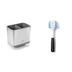 OXO Stainless Steel Good Grips Sinkware Caddy, One Size & Good Grips Dish Brush