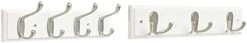 Franklin Brass Heavy Duty Coat And Hat Hook Rail Wall Hooks 4 , 16 Inches, White & Satin Nickel Finish, FBHDCH4-WSE-R -Songmics Furniture Shop 21VTqP8OD8L. AC