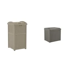 Suncast 33 Gallon Hideaway Trash Can For Patio - Resin Outdoor Trash With Lid - Use In Backyard, Deck, Or Patio - Dark Taupe 20 Suncast 33 Gallon Hideaway Trash Can For Patio - Resin Outdoor Trash With Lid - Use In Backyard, Deck, Or Patio - Dark Taupe -Songmics Furniture Shop 21W2OWqyOL
