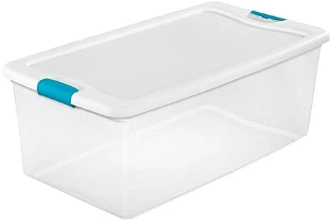 Sterilite 56 Quart Latching Stackable Under Bed Or Closet Storage Box Container Bins With Secure Lid And Wheels, Clear (12 Pack) 12 Sterilite 56 Quart Latching Stackable Under Bed Or Closet Storage Box Container Bins With Secure Lid And Wheels, Clear (12 Pack) - Image 12