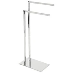 MDesign Tall Modern Stainless Steel Towel Rack Holder - 2 Tier Organizer For Bathroom Storage And Organization Next To Tub Or Shower, Holds Bath & Hand Towels, Washcloths - Chrome 12 MDesign Tall Modern Stainless Steel Towel Rack Holder - 2 Tier Organizer For Bathroom Storage And Organization Next To Tub Or Shower, Holds Bath & Hand Towels, Washcloths - Chrome -Songmics Furniture Shop 21arVDTGdlL