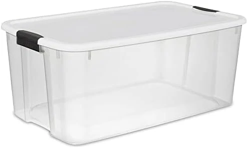 Sterilite 30 Quart Clear Plastic Stackable Storage Container Bin Box Tote With White Latching Lid Organizing Solution For Home & Classroom, 24 Pack 6 Sterilite 30 Quart Clear Plastic Stackable Storage Container Bin Box Tote With White Latching Lid Organizing Solution For Home & Classroom, 24 Pack - Image 6