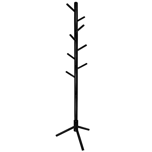 DOHANG Wooden Coat Rack With 8 Hooks, 3 Adjustable Size, Easy To Asseemble, Free Standing Coat Tree Hanger Stand For Coats, Garment, Hats, Umbrellas, Scarves In Hallway, Office, Bedroom, Black 1 DOHANG Wooden Coat Rack With 8 Hooks, 3 Adjustable Size, Easy To Asseemble, Free Standing Coat Tree Hanger Stand For Coats, Garment, Hats, Umbrellas, Scarves In Hallway, Office, Bedroom, Black