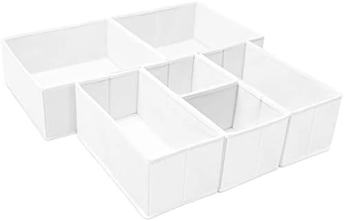 Criusia Underwear Drawer Organizer, 6 Set Foldable Underwear Drawer Organizer And Closet Dividers,Storage Box For Clothes, Socks, Underwear (6 Bins) (Light Grey) 9 Criusia Underwear Drawer Organizer, 6 Set Foldable Underwear Drawer Organizer And Closet Dividers,Storage Box For Clothes, Socks, Underwear (6 Bins) (Light Grey) - Image 9