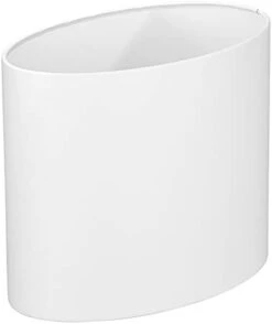 MDesign Stainless Steel Metal Oval Trash Can, Small 2.09 Gallon Wastebasket, Garbage Basket Bin For Bathroom, Bedroom, Kitchen, Or Home Office, Holds Waste And Recycle, Mirri Collection, Brushed -Songmics Furniture Shop 21dxPZ0siS. AC