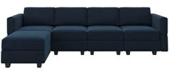 Belffin Modular Sectional Sofa Couch With Reversible Chaise Velvet L Shaped Couch Sofa With Storage 4-seat Convertible Sectional Sofa Blue 17 Belffin Modular Sectional Sofa Couch With Reversible Chaise Velvet L Shaped Couch Sofa With Storage 4-seat Convertible Sectional Sofa Blue -Songmics Furniture Shop 21fxtZRo7VL