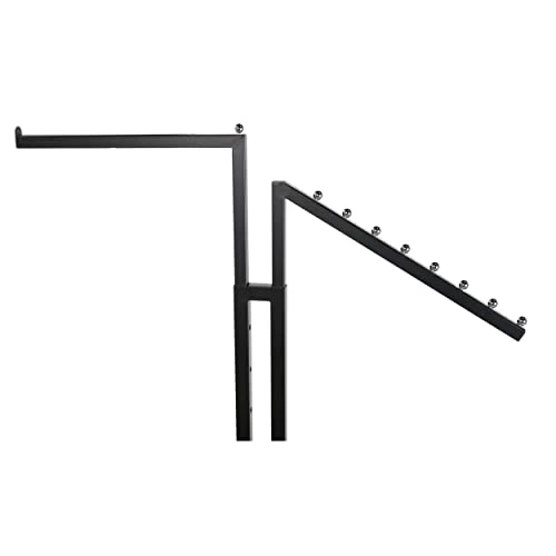 Clothing Rack - Black 2-Way - Straight & Slanted Arms With Black Matte And Chrome Accents - Adjustable From 48" To 72" - Use For Retail, Restaurants, And Home Storage 5 Clothing Rack - Black 2-Way - Straight & Slanted Arms With Black Matte And Chrome Accents - Adjustable From 48" To 72" - Use For Retail, Restaurants, And Home Storage - Image 5