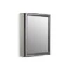KOHLER CB-CLW2026SS 20" W X 26" H Single-Door Medicine Cabinet With Decorative Framed Mirrored Door, Bathroom Medicine Cabinet With Mirror