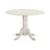 East West Furniture Wood Dining DLT-WHI-TP Modern Kitchen Table Round Tabletop And 42 X 29.5-Linen White Finish