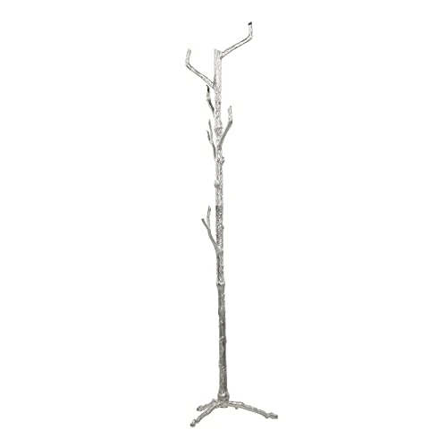 Deco 79 Eclectic Aluminum Solid Coat Rack, 17" X 17" X 71", Silver 5 Deco 79 Eclectic Aluminum Solid Coat Rack, 17" X 17" X 71", Silver - Image 5