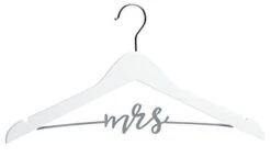 Pearhead Mrs. Wedding Dress Hanger For Bride To Be, Bridal Hanger, Bride Keepsake, Wedding Day Photos, White And Silver