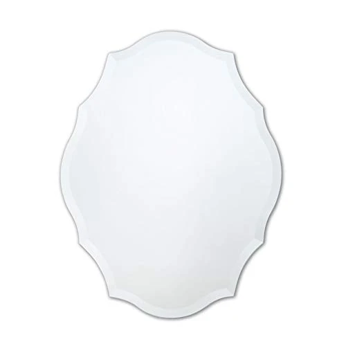 Better Bevel 23.5" X 30.5" Frameless Scalloped Oval Mirror | 1" Beveled Edge | Bathroom Wall Mirror 1 Better Bevel 23.5" X 30.5" Frameless Scalloped Oval Mirror | 1" Beveled Edge | Bathroom Wall Mirror
