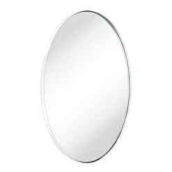 Oval Chrome Metal Framed Bathroom Mirror For Wall In Stainless Steel Modern Farmhouse Bathroom Vanity Mirrors Wall Mounted 20x30'' -Songmics Furniture Shop 21k1PAusHGL