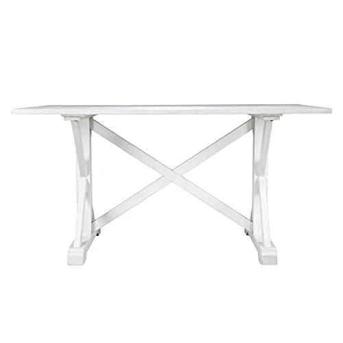 SEI FURNITURE Cardwell Rectangular Dining Table - Farmhouse Style W/ Distressed White Wood Grain - Chic Design 5 SEI FURNITURE Cardwell Rectangular Dining Table - Farmhouse Style W/ Distressed White Wood Grain - Chic Design - Image 5