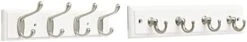 Franklin Brass Heavy Duty Coat And Hat Hook Rail Wall Hooks 4 , 16 Inches, White & Satin Nickel Finish, FBHDCH4-WSE-R -Songmics Furniture Shop 21kuTWTzw9L. AC