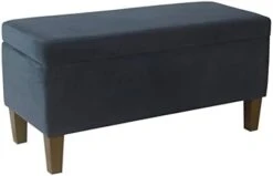 HomePop Large Upholstered Rectangular Storage Ottoman Bench With Hinged Lid, Slate Damask -Songmics Furniture Shop 21kx2lTyOAL. AC 1