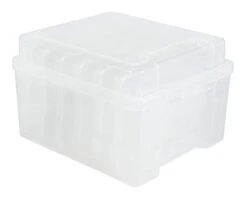 Rayher 39572000 Storage Box With 6 Compartments, 210x185x140mm, Transparent