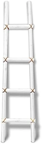 66in Arizona Made Southwest Decorative Wooden Kiva Ladder With Rawhide Bindings In Red Mahogany 8 66in Arizona Made Southwest Decorative Wooden Kiva Ladder With Rawhide Bindings In Red Mahogany - Image 8